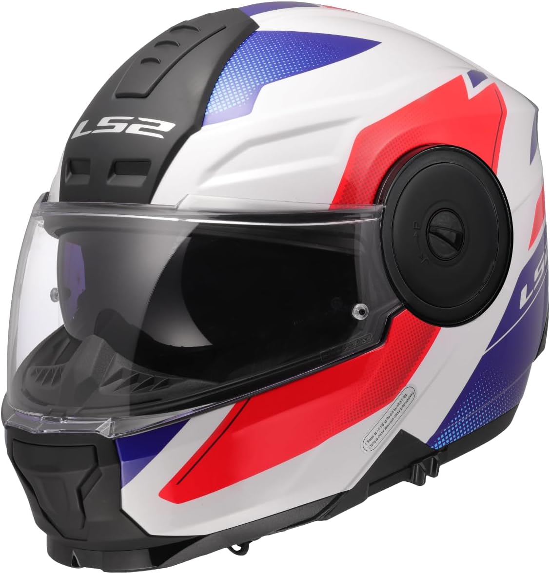 Casco modular LS2 FF902 Scope II DURIA blanco/azul/rojo con gafas de sol y PINLOCK incluido (M 57/58)