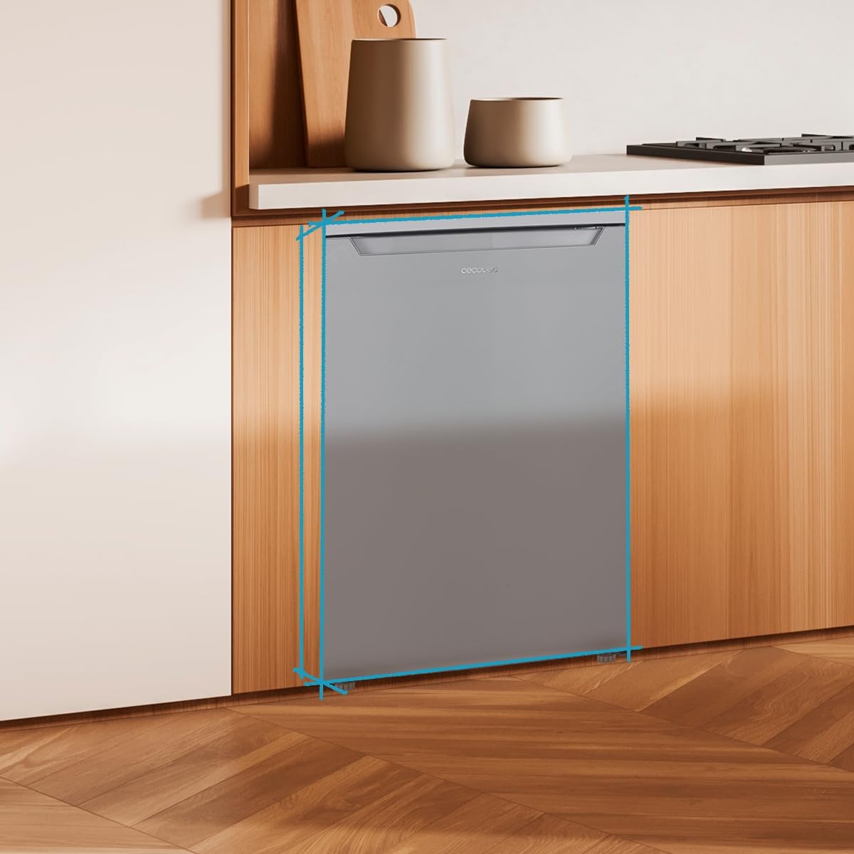 Minirefrigerador Cecotec 107 L Bolero CoolMarket TT 107 Inox, Clase Energética E, Ahorro de Energía, Puerta Reversible, Bajo Nivel Sonoro, Cajón Congelador.
