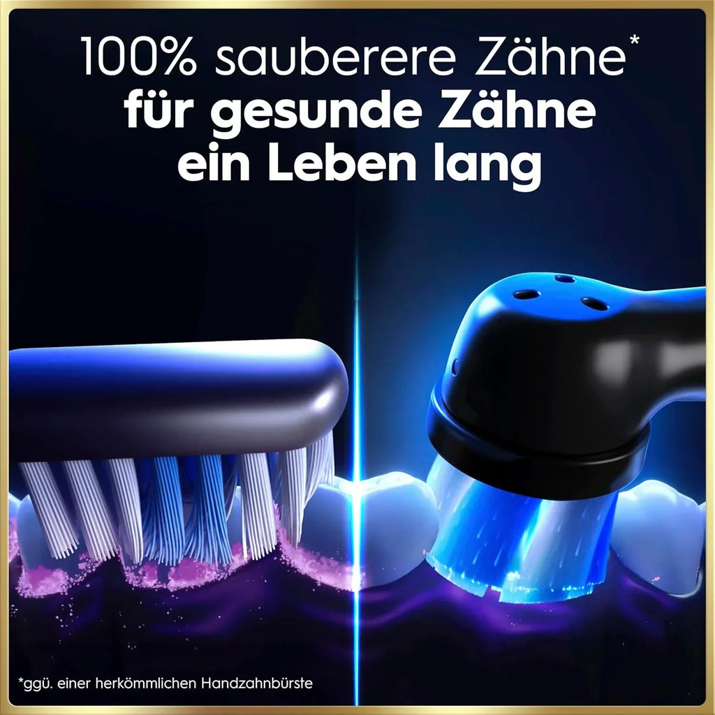 Cepillo de dientes eléctrico recargable iO Series 9 con cabezales, 7 modos de limpieza, control de presión inteligente, cabezal redondo, negro