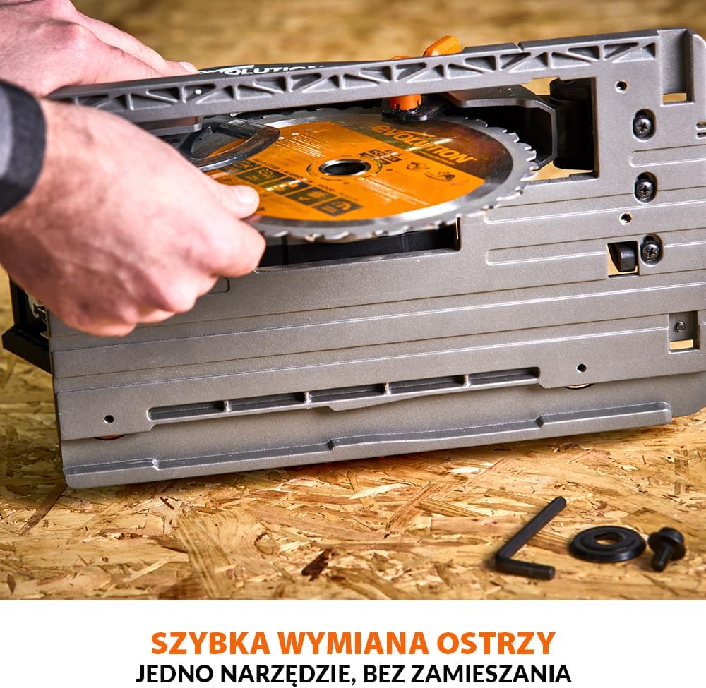 Evolution Power Tools R185CCSX-Li Pilarka tarczowa akumulatorowa 18v Li-Ion EXT z tarczą TCT do wielu materiałów, do cięcia drewna, metalu, plastiku, akumulator i ładowarka w zestawie, 185 mm