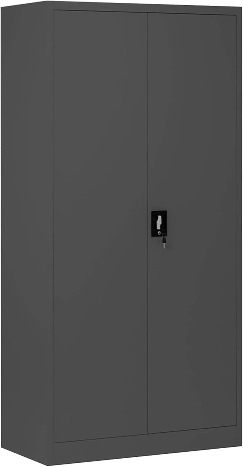 Szafa Gospodarcza Socjalna Metalowa JAN NOWAK DAWID | Pojemna Pracownicza Szafka Ubraniowa Trzystrefowa Ryglowany Zamek Dwudrzwiowa Drążek Na Ubrania | 90 x 185 x 45 cm (Antracytowa)