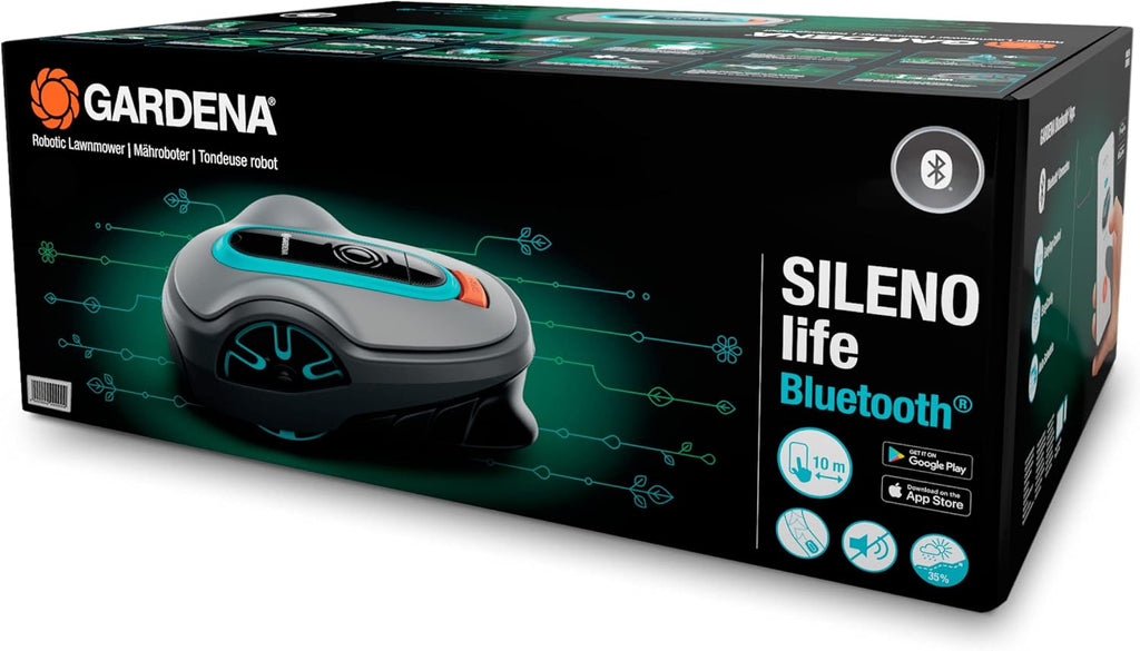 Robot cortacésped Gardena SILENO minimo 250 m²: cortacésped inteligente con conectividad óptima, programable mediante la aplicación Gardena Bluetooth, versión alemana (15201-20)