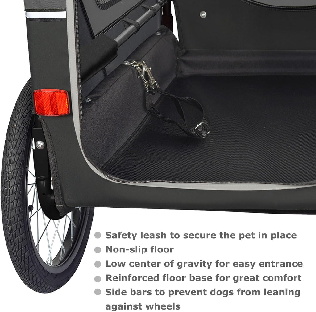 Doggyhut S-Line XL Remolque y cochecito para perros con suspensión 2 en 1, remolque de bicicleta para perros y jogger con suspensión hasta 45 kg