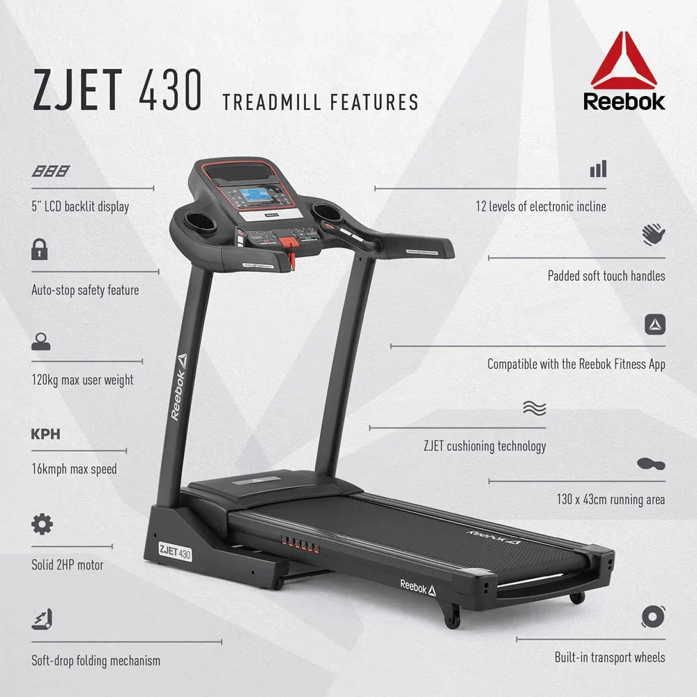 Cinta de correr Bluetooth Reebok ZJET 430