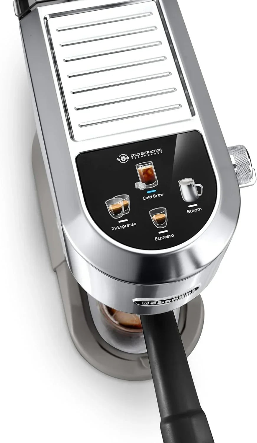 De'Longhi Dedica – Cafetera de bomba de acero inoxidable para café molido o monodosis, espresso y capuchino, depósito de 1,3 litros, sistema antigoteo, modelo EC685.M, color metal