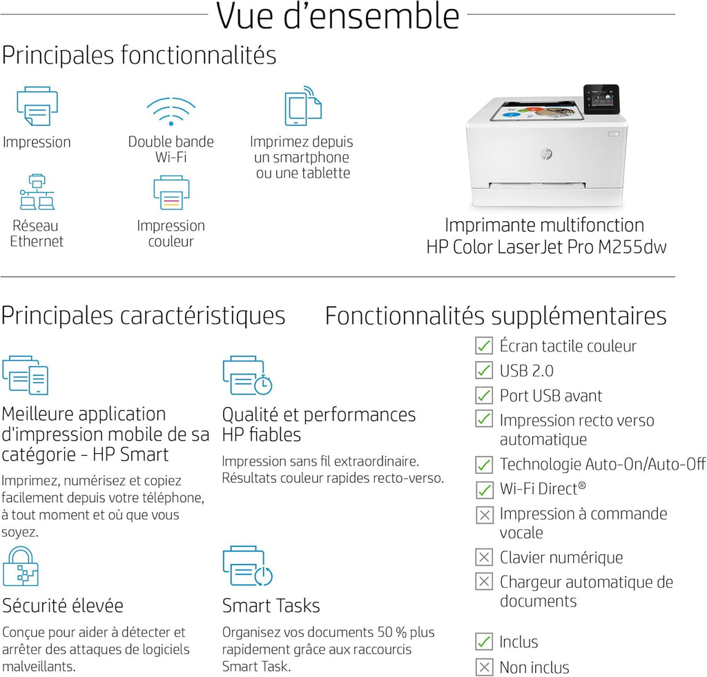 Impresora multifunción láser a color HP Color LaserJet Pro MFP 3302fdwg, fax, impresión automática a doble cara, pantalla táctil, Wi-Fi, Ethernet, USB, HP Wolf Pro Security