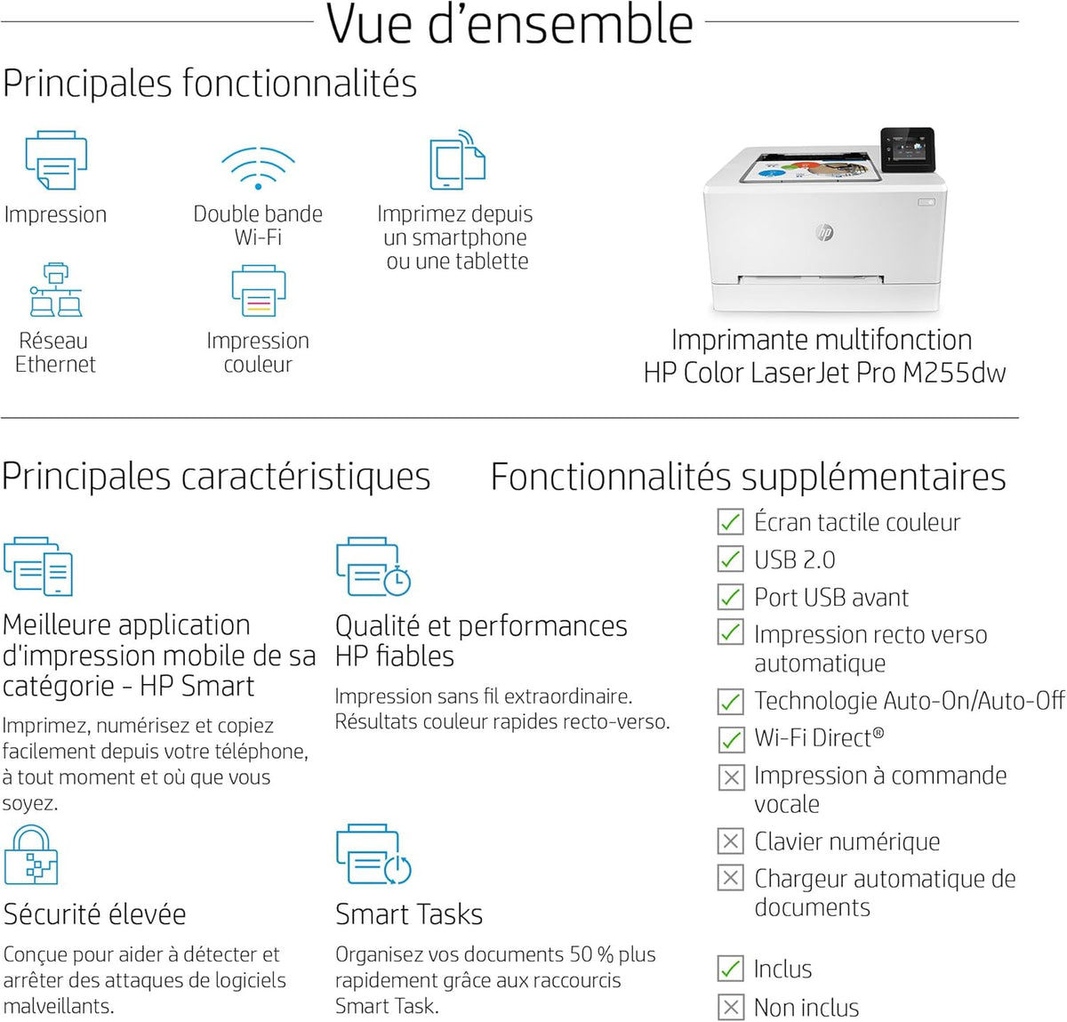 Impresora multifunción láser a color HP Color LaserJet Pro MFP 3302fdwg, fax, impresión automática a doble cara, pantalla táctil, Wi-Fi, Ethernet, USB, HP Wolf Pro Security