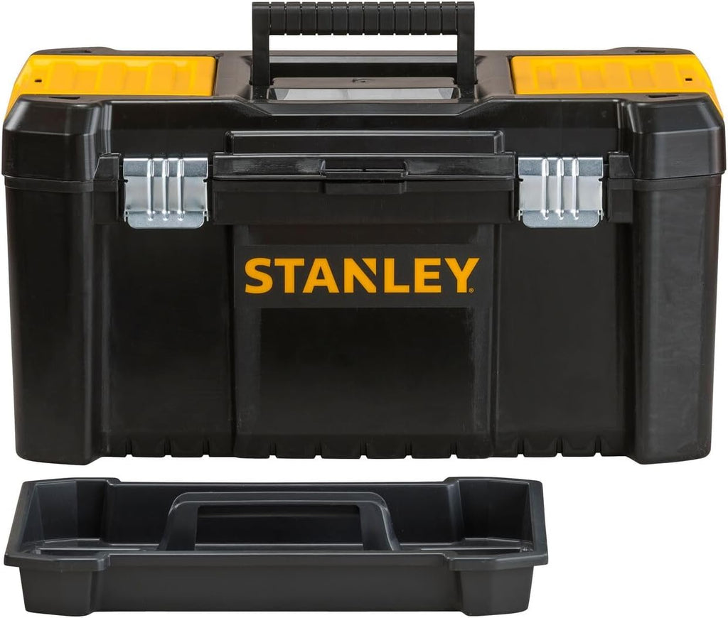 Caja de herramientas STANLEY Essential (19 pulgadas), solución de almacenamiento duradera con bandeja extraíble y organizadores, caja de herramientas portátil, para el almacenamiento de piezas y herramientas, STST1-75521