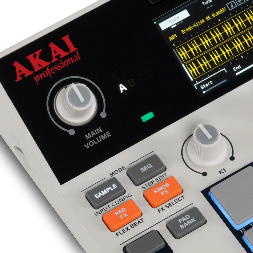 MPC Sampler MPCSAMPLE portátil, autónomo, USB-C con 16 pads, altavoz, micrófono y batería, 23,6 × 19,4 × 5 cm