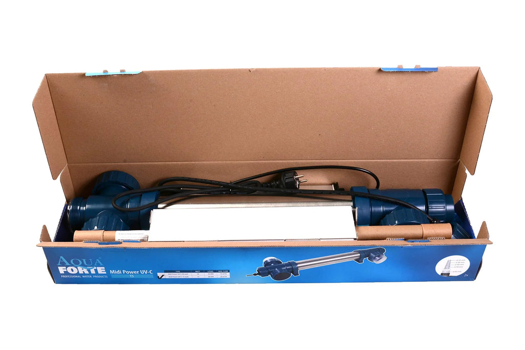 Midi Power UVC 75W carcasa de acero inoxidable máx. 20m³/h lámparas cortas estanque claro peces sanos sin productos químicos