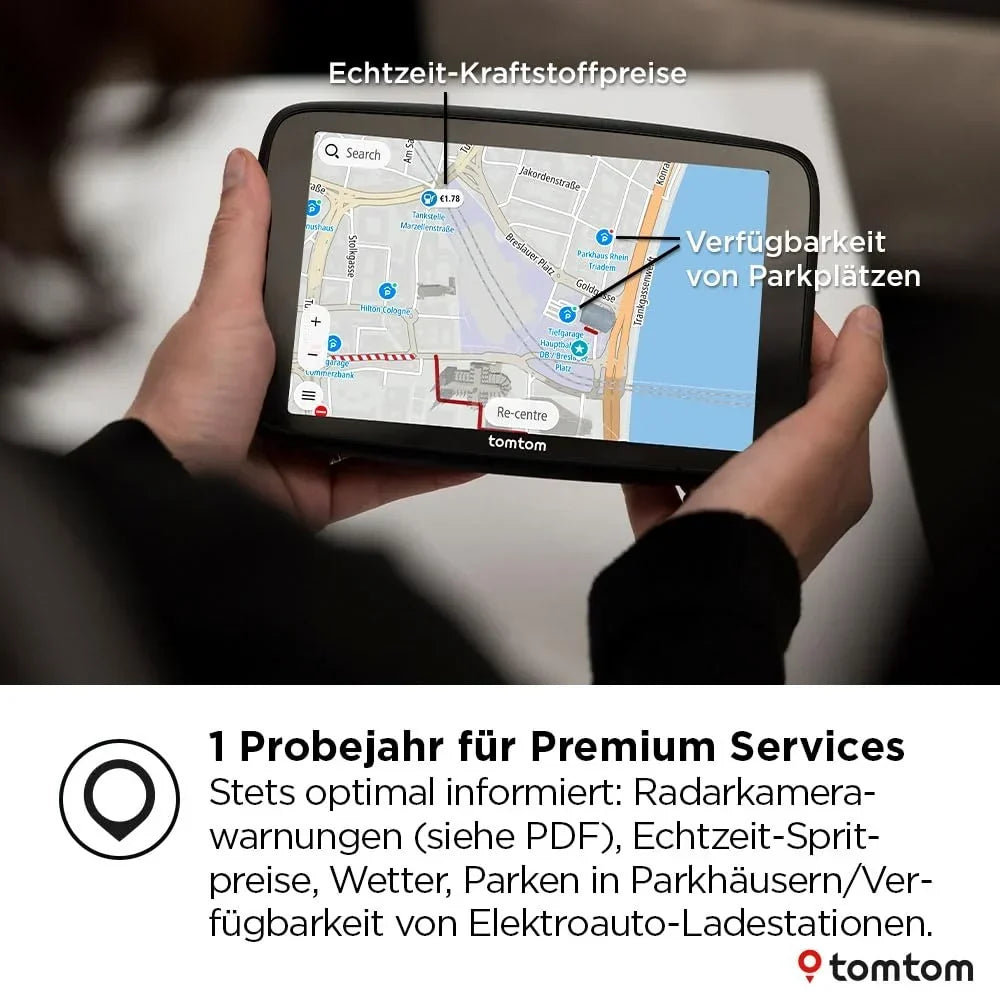 Navegador para coche TomTom GO Navigator, pantalla de 7 pulgadas, evitación de atascos, actualizaciones por Wi-Fi, servicio premium, soporte magnético