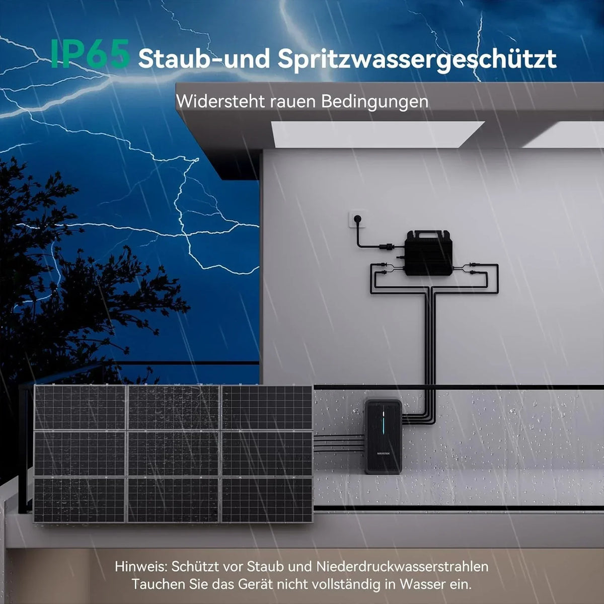 MARSTEK B2500 Almacenamiento para balcón solar, actualización 2025, 1600 W, solar, 2240 Wh, LiFePO4, 6000 ciclos, ampliable hasta 8960 Wh, IP65