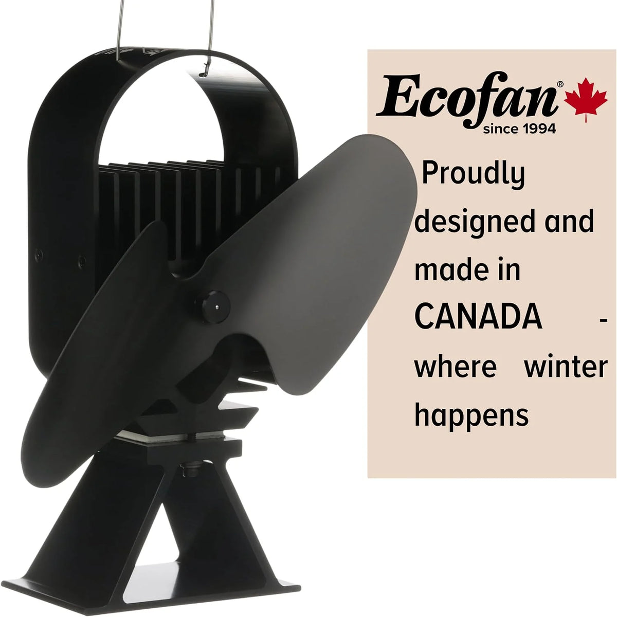 Ecofan Wentylator grzewczy AirDeco II – wydajny, nowoczesny design, technologia niskiej temperatury początkowej, idealny do pieców na drewno, gaz, pellet i steatyt - efektywnie cyrkuluje ciepłe