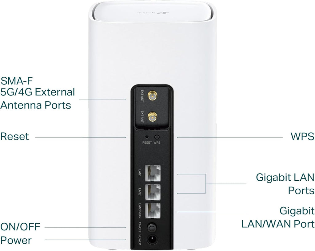Router LTE inalámbrico TP-Link Archer NX200, router 5G para tarjeta SIM, Wi-Fi 6 de doble banda AX1800, 3 puertos Gigabit, MU-MIMO, gestión mediante web y aplicación, Plug-and-Play
