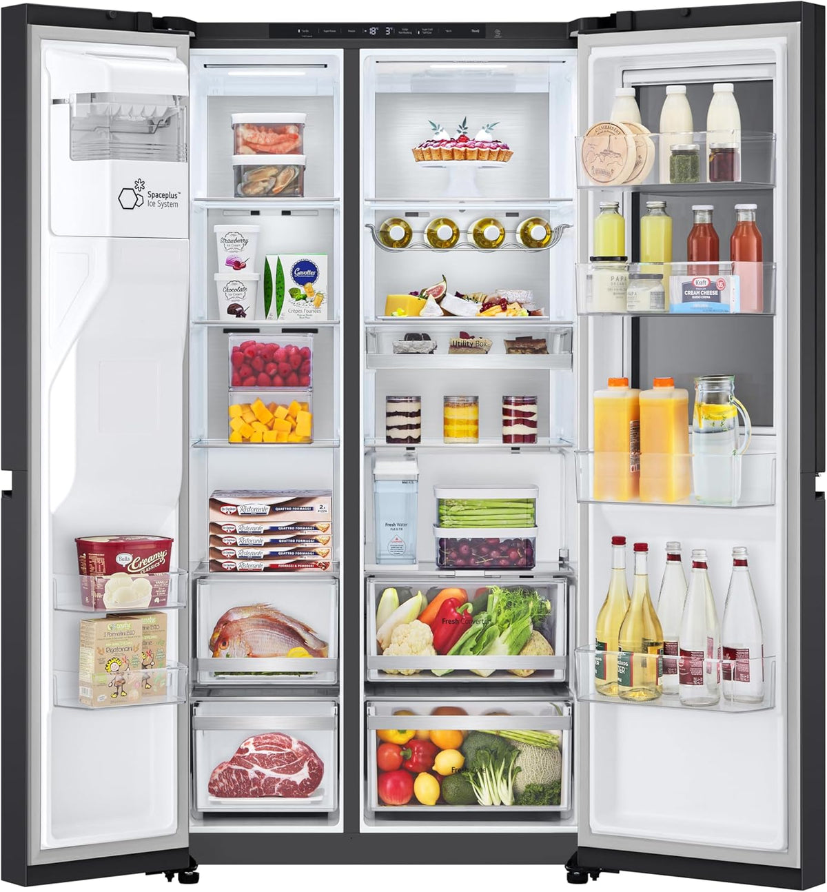 Frigorífico Side by Side LG GSGV81PYLL, Clase E, 635 L, Instaview, frigorífico con congelador, dispensador de hielo, hielo picado y agua, Total NoFrost, compresor Smart Inverter, Wi-Fi
