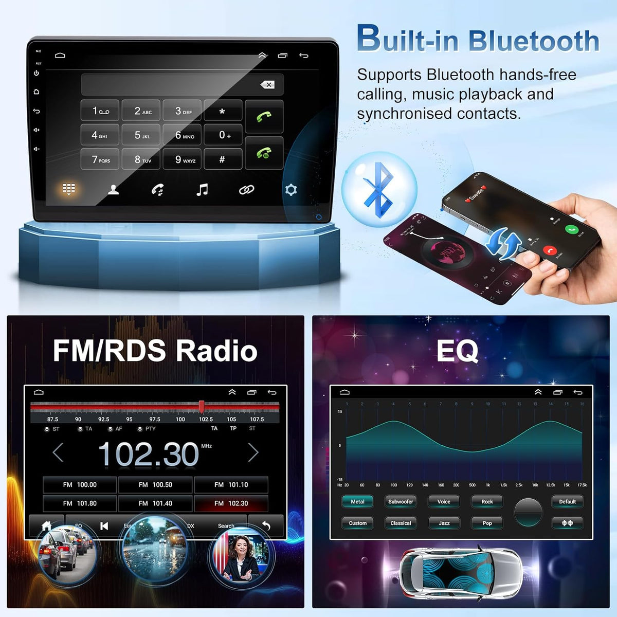 Autoradio 2G+32G para Mercedes-Benz Vito 2004-2011/2010-2015 con Carplay inalámbrico y Android Auto, Android 13 10.1'' Radio de coche con BT GPS WiFi Mirror Link FM/RDS EQ SWC