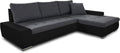Sofá esquinero con función cama Faris - Sofá con arcón, sofá grande, conjunto de sofás, conjunto de sofás, sofá rinconera, cama (Negro + Grafito (Madryt 1100 + Inari 94), sofá esquinero derecho)