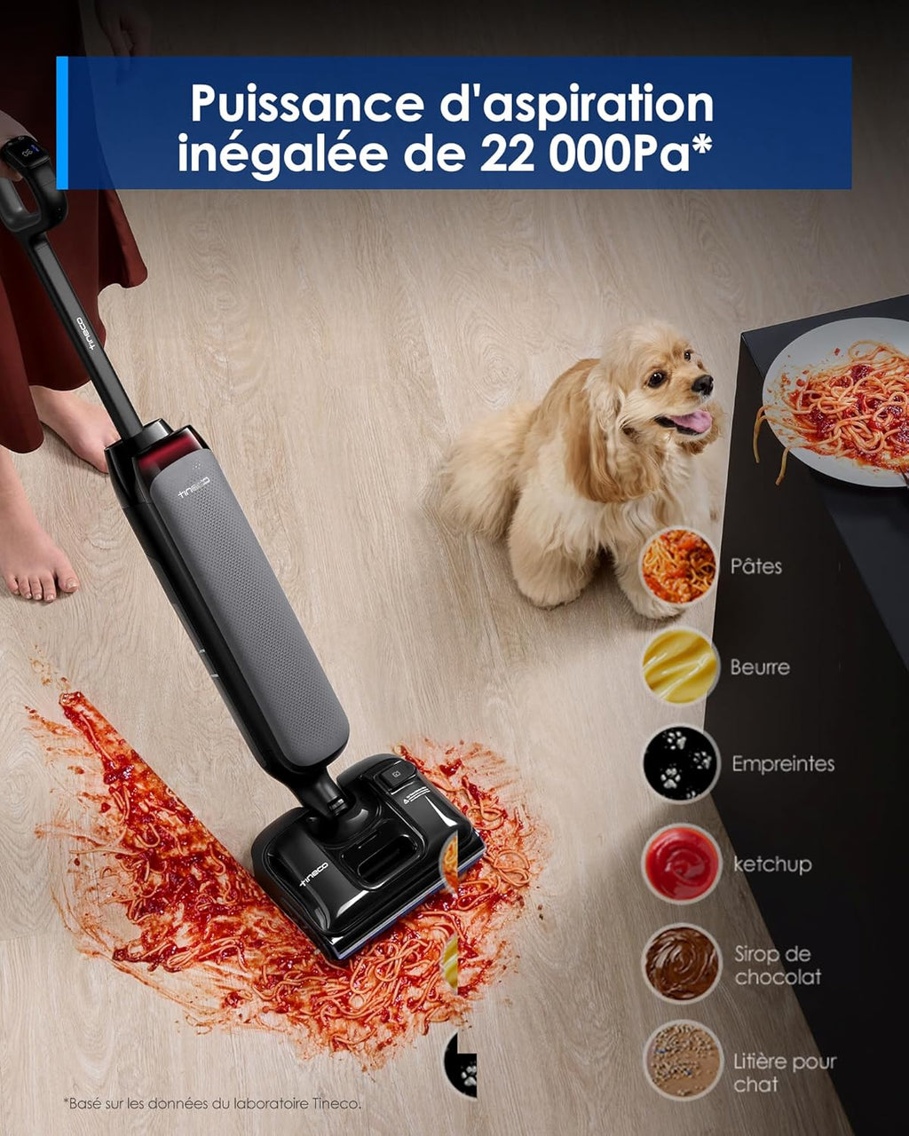 Tineco Floor One S7 Artist Aspiradora Fregadora, Aspiradora Escoba sin Cable, Potente succión de 22 kPa, Limpieza de doble borde, 50 min de autonomía, se reclina a 180°, Flashdry a 85°C, diseño antienredos