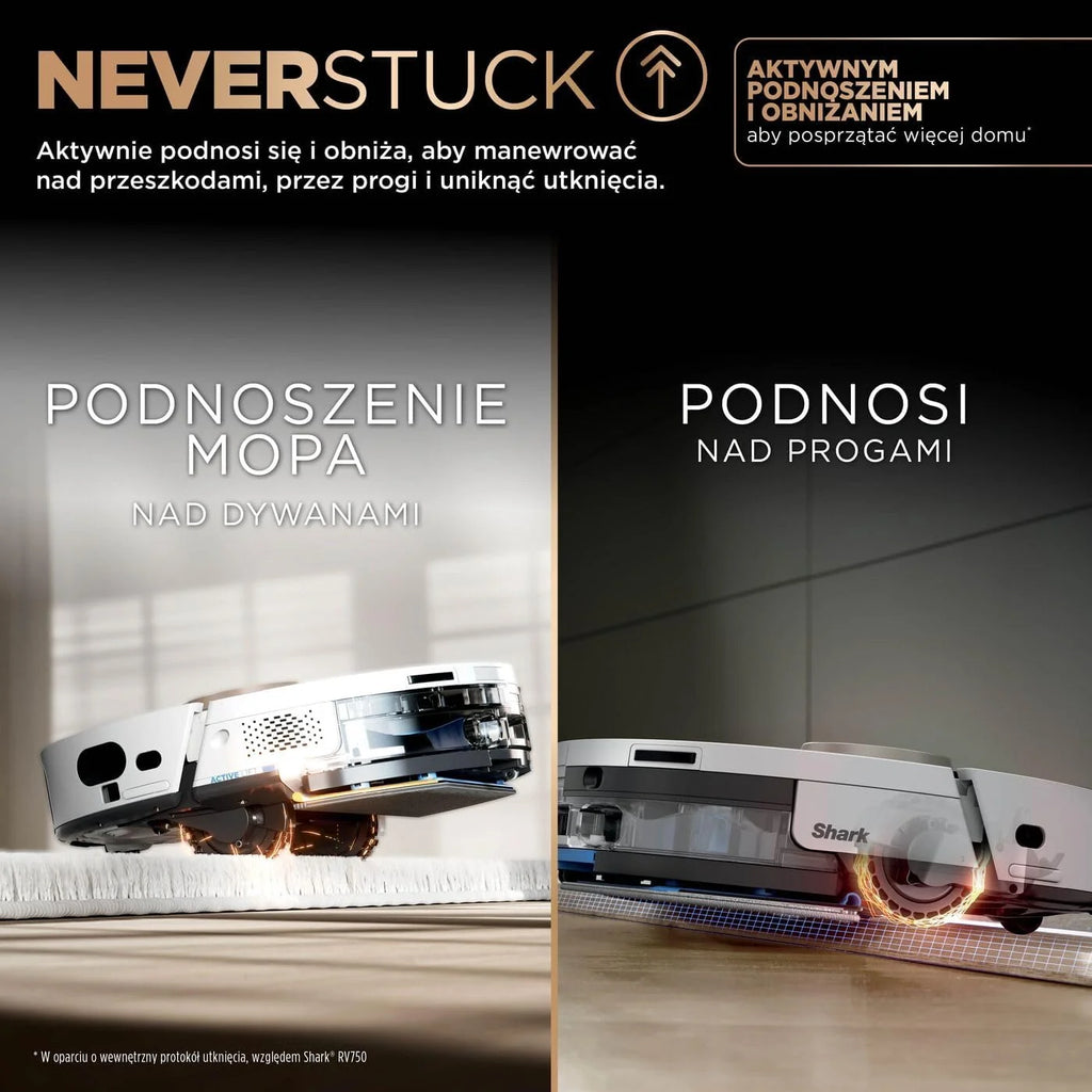 Shark PowerDetect Robot odkurzająco-mopujący 2 w 1, automatyczne opróżnianie, napełnianie i czyszczenie NeverTouch Pro (60 dni), 3D i LiDAR, NeverStuck, WiFi/aplikacja, biały, AV2800ZEEUWH