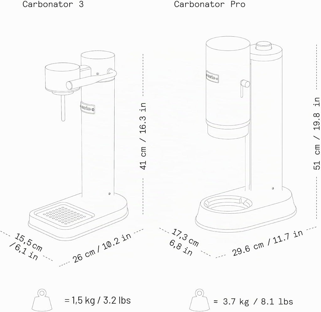 Aarke Carbonator 3, gasificador de agua de acero inoxidable con moderno acabado en acero, incluye botella de PET de 1L sin BPA, máquina de agua con gas para agua del grifo, compatible con cilindros de CO2 de 60L