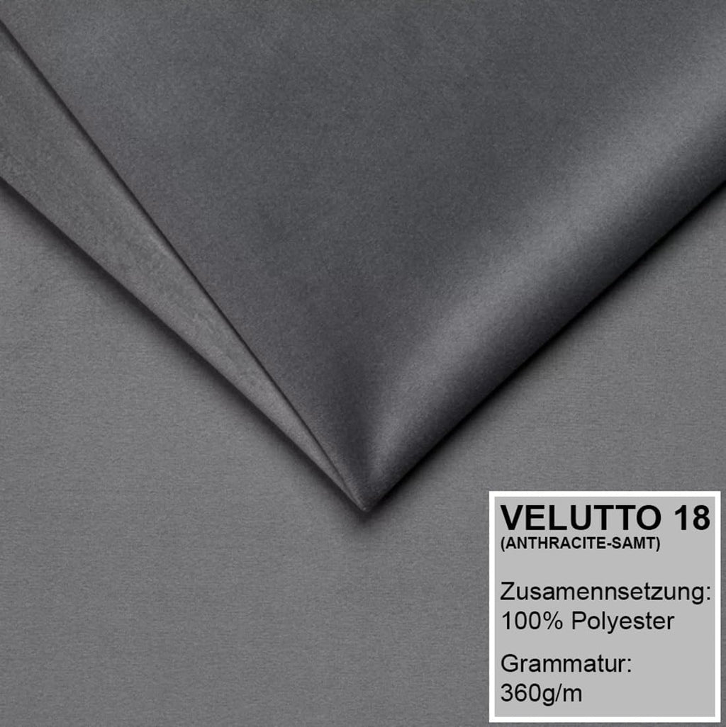 Cama tapizada A&J MöbelLand 180x200 con arcón y somier – DONA, cama con colchón y espacio de almacenamiento en gris oscuro
