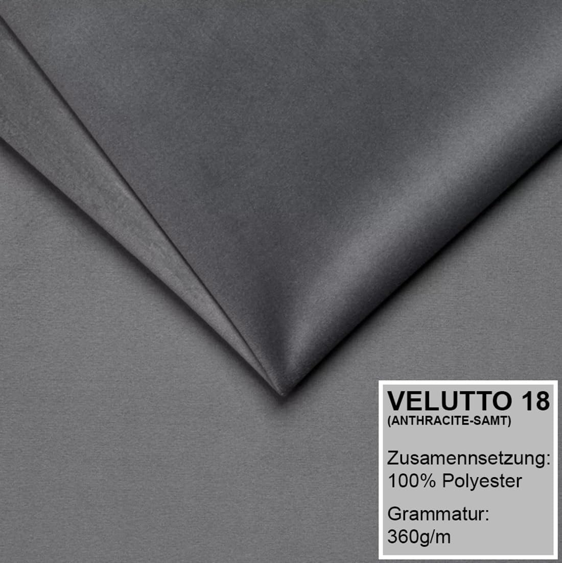 Cama tapizada A&J MöbelLand 180x200 con arcón y somier – DONA, cama con colchón y espacio de almacenamiento en gris oscuro