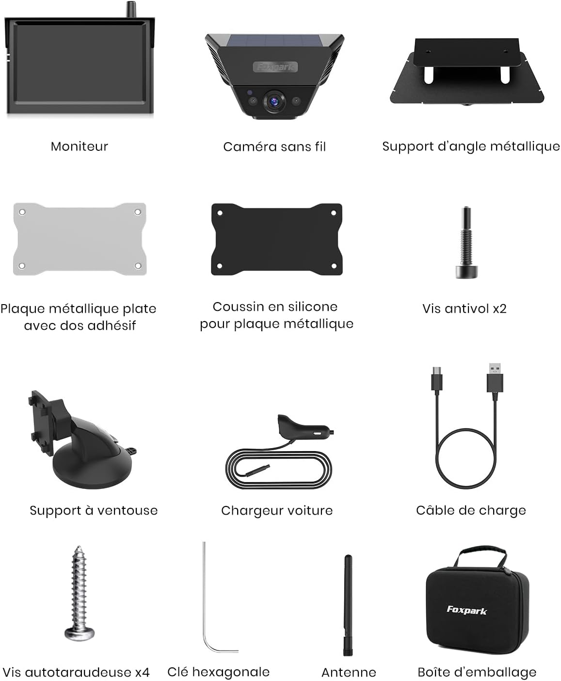 Cámara de visión trasera solar magnética inalámbrica: pantalla HD 1080P de 5 pulgadas, instalación magnética en 1 minuto, señal potente, cámara de visión trasera impermeable IP69K con bolsa de almacenamiento para coche, SUV, camión y remolque