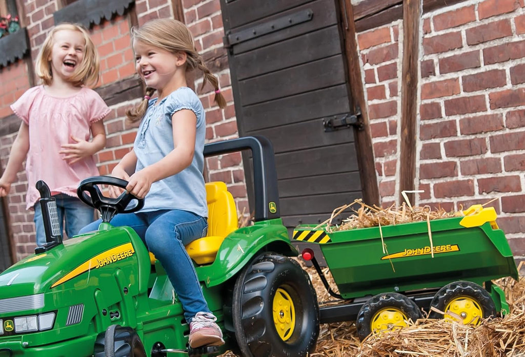 ROLLY TOYS - 12 216 5 - Remolque - Volquete Rollyhalfpipe John Deere - Doble eje verde