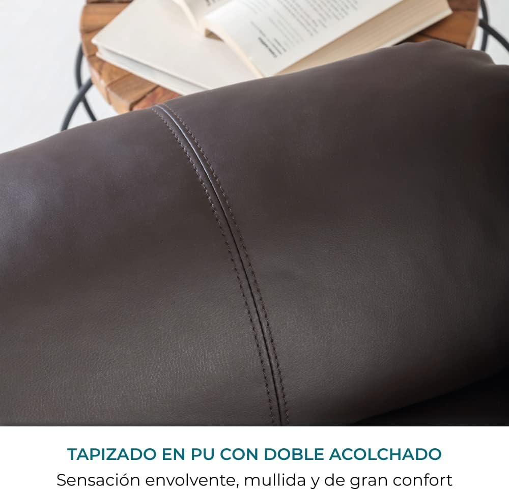 Don Descanso - Sillón Relax Masaje Calor Trevi Negro Reclinable 160º con 8 Motores Silenciosos, Calor Lumbar, Sistema de Masaje de 4 Zonas y Acabado en PU Anti-Cuarteo [Incluye Mando]. Ideal para Personas Mayores
