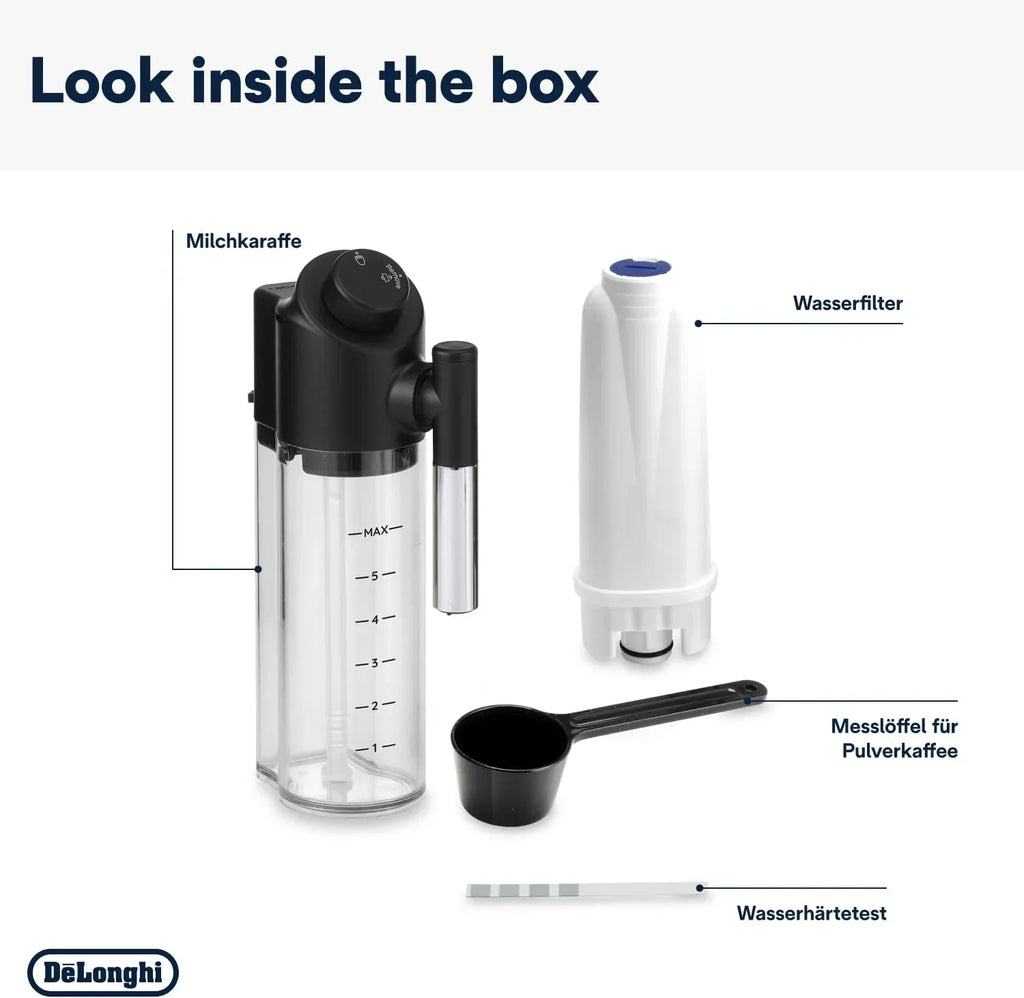 Cafetera superautomática De'Longhi Magnifica Evo ECAM 292.81.B con sistema de leche LatteCrema, 7 botones de selección directa para cappuccino, espresso y otras especialidades de café, función de 2 tazas, negro