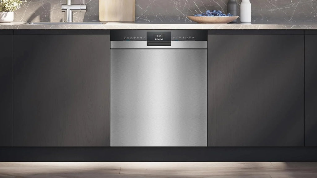 Siemens SN43HS16AE iQ300, zmywarka do zabudowy 60 cm, wyprodukowano w Niemczech, kosz na sztućce, Smart Start, trzy razy szybsze płukanie, program HygienePlus, IntensiveZone, aquaStop, stal