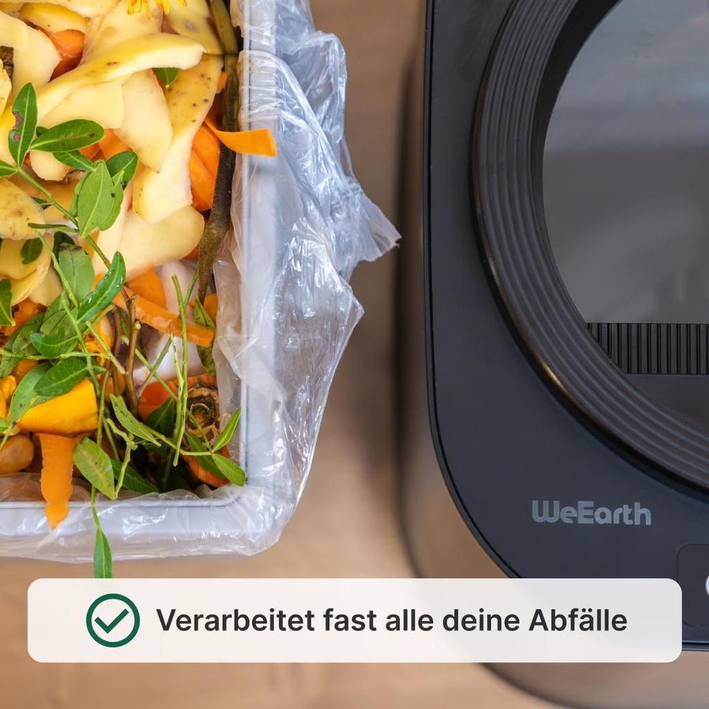 Compostador de cocina eléctrico 4L | Transforma tus residuos en abono con un clic | Compostador eléctrico WeEarth (Negro)