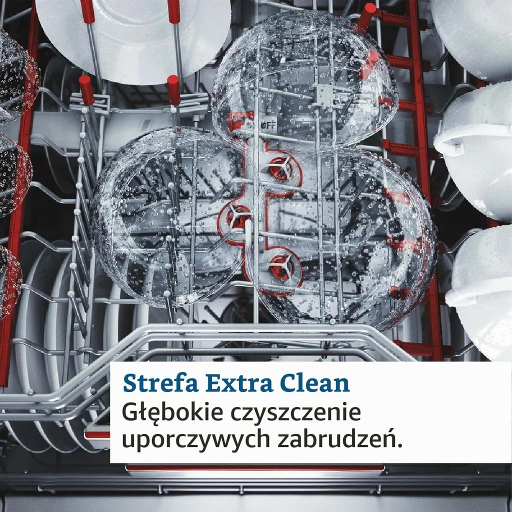 Bosch SMD8TCX04E, seria 8, inteligentna zmywarka, w pełni zintegrowana, 60 cm, szuflada na sztućce, zmywarka, wyprodukowano w Niemczech, suszenie zeolitu, silne czyszczenie, bardzo cicha, Rackmatic