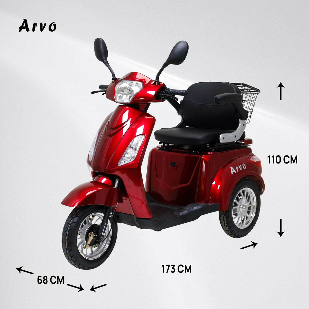 Scooter eléctrico para personas mayores Arvo P300 Rojo