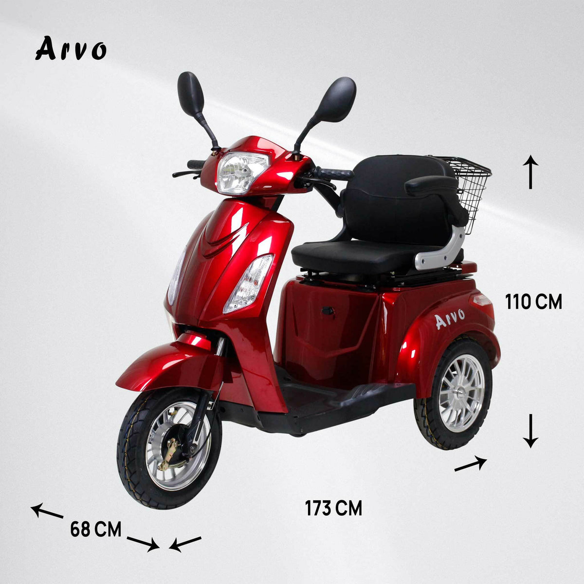Scooter eléctrico para personas mayores Arvo P300 Rojo