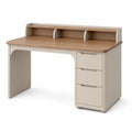 Escritorio de MDF y chapa de madera, beige, 120x60x75 cm