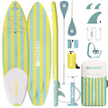 Tabla de SUP inflable de 326 cm, doble capa de punto de caída (drop-stitch), 85 cm de ancho, hasta 140 kg, con remo, bomba, mochila y bolsa estanca.