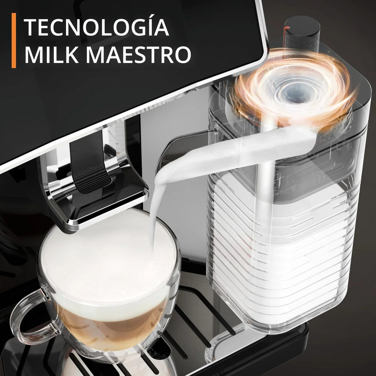 2025 Krups Essential - Cafetera superautomática, 15 bares de presión, molinillo cónico de metal, con selección de cantidad e intensidad de café, 1,7 l, 1 taza, acero, pantalla LCD + accesorios para leche