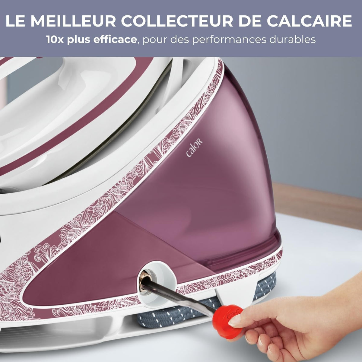 Calor Pro Express Ultimate, Centro de planchado de alta presión, 7,3 bares, caudal de vapor 490 g/min, 5 ajustes, fabricado en Francia, GV9560C0