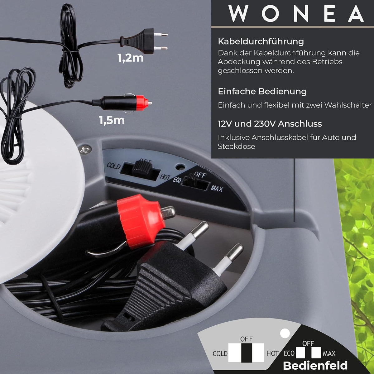 Nevera portátil eléctrica de 45 litros, 12V 230V, FUNCIÓN FRÍO y CALOR, nevera termoeléctrica con ruedas para coche y camión, mininevera, caja térmica para coche, barco, camping, silenciosa, modo ECO