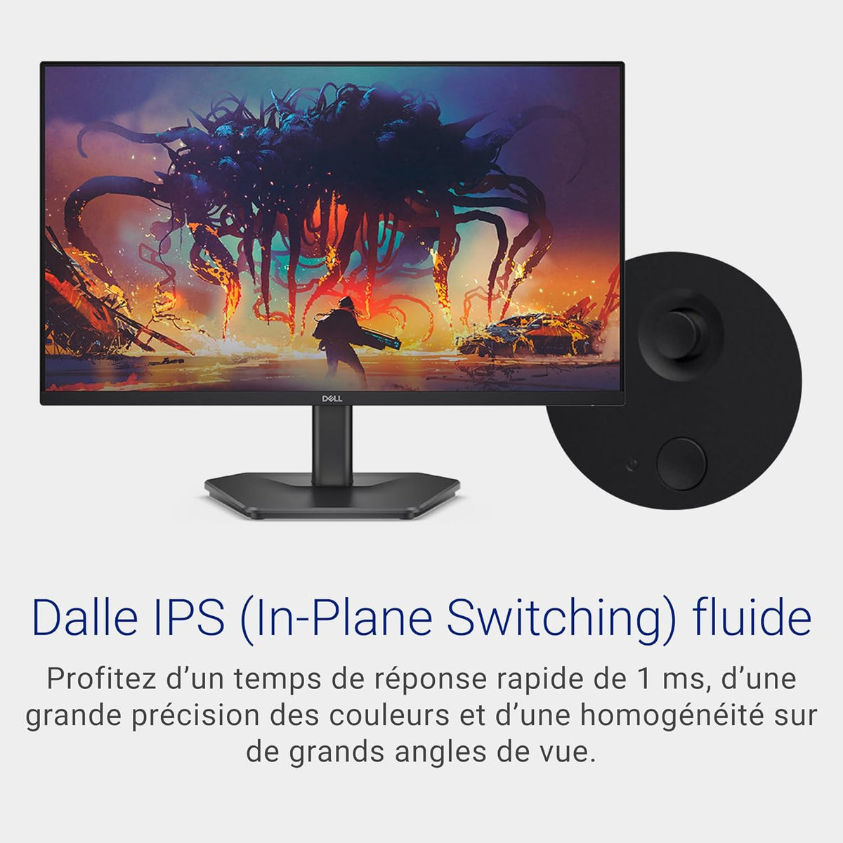 Monitor Gaming Dell 24 - SE2425HG, Full HD (1920x1080), 200Hz, Fast IPS, 1ms, AMD FreeSync Premium, 99% sRGB, VESA (100x100mm), DisplayPort, 2 HDMI, Garantía de 3 años, Negro