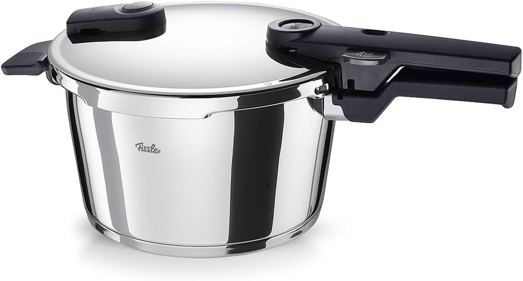 Olla a presión Fissler Vitaquick (4,5 L, Ø 22 cm) de acero inoxidable, 2 niveles de cocción, fabricada en Alemania - inducción
