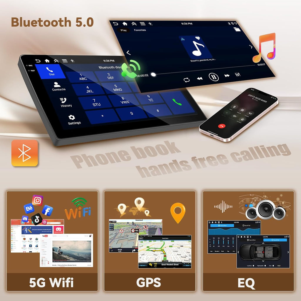 Autorradio Hikity Android 15 4+64 GB con pantalla táctil Incell de 9 pulgadas para Peugeot 207 2006-2010, radio de coche con Apple CarPlay y Android Auto inalámbricos, BT/WiFi/FM/RDS + cámara de visión trasera + micrófono