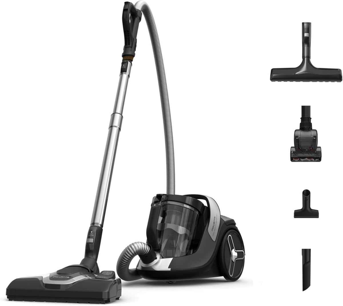 Aspiradora sin bolsa Rowenta, Motor de consumo ultra bajo, Ecodiseño, Sistema de filtración de alta eficiencia, Ultra silenciosa, Fabricada en Francia, Green Force Cyclonic Effitech+ RO7C66EA