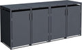 DEGAMO Mülltonnenbox, cobertizo para 4 cubos de basura MÜNCHEN para 4 cubos de 120 y 240 litros, acero galvanizado, color antracita