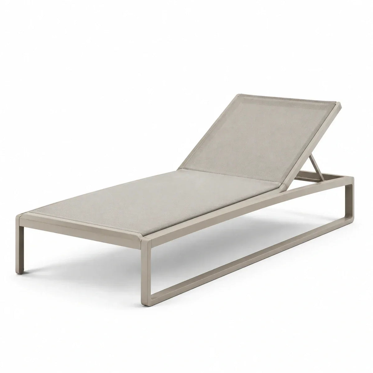 Tumbona de jardín de aluminio y textileno beige, ajustable