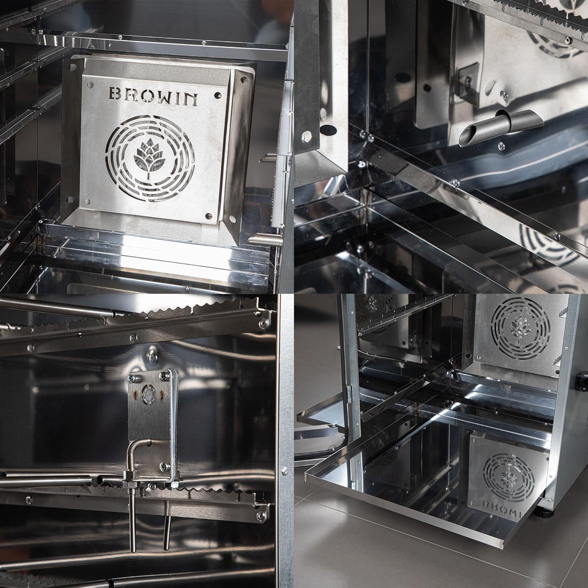 Ahumador BROWIN dragON | Eléctrico | Acero | 1500W | Capacidad de 220L | 50x51x125cm | 49,1kg | Control digital | Kit de ahumado | 330350