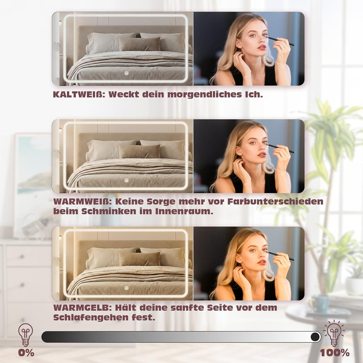 JUMMICO Tocador con espejo y luz, tocador esquinero en forma de L con iluminación LED de 3 colores, mesa de maquillaje de 120 cm de ancho con 5 cajones y enchufes, blanco