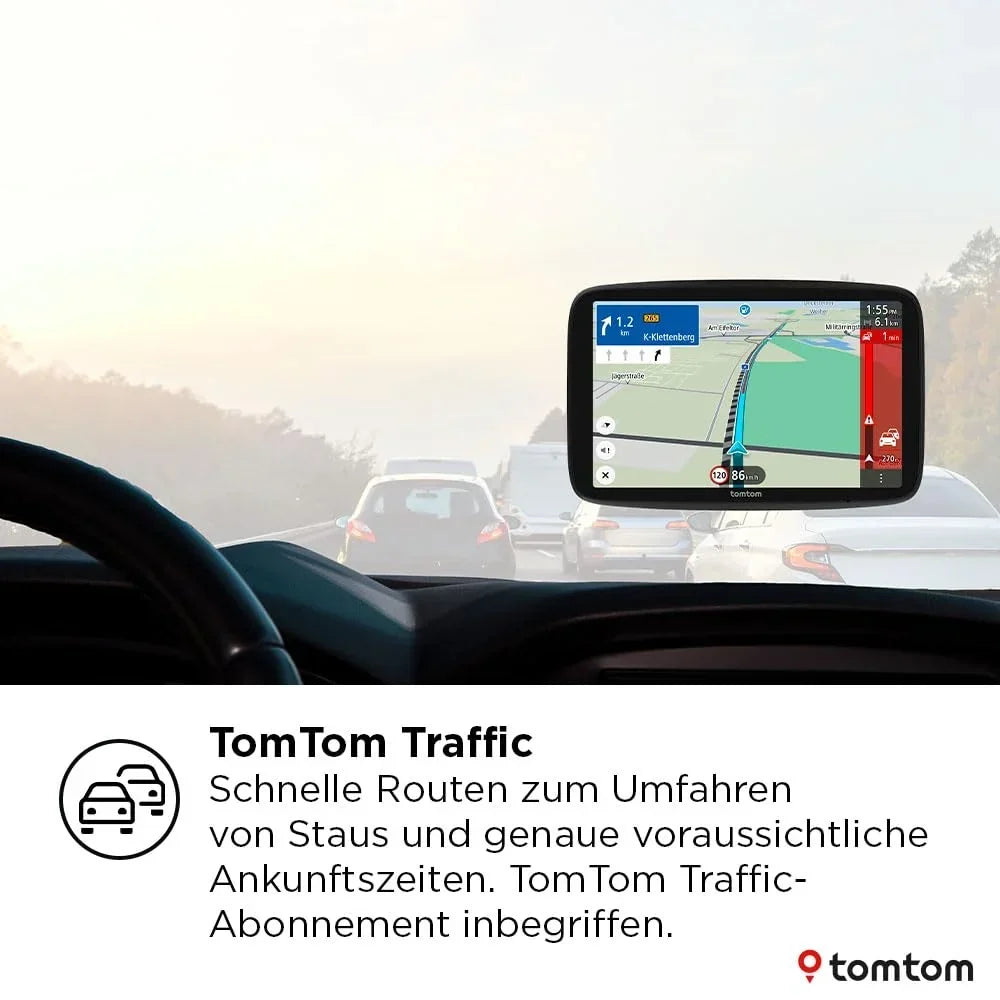 Navegador para coche TomTom GO Navigator, pantalla de 7 pulgadas, evitación de atascos, actualizaciones por Wi-Fi, servicio premium, soporte magnético