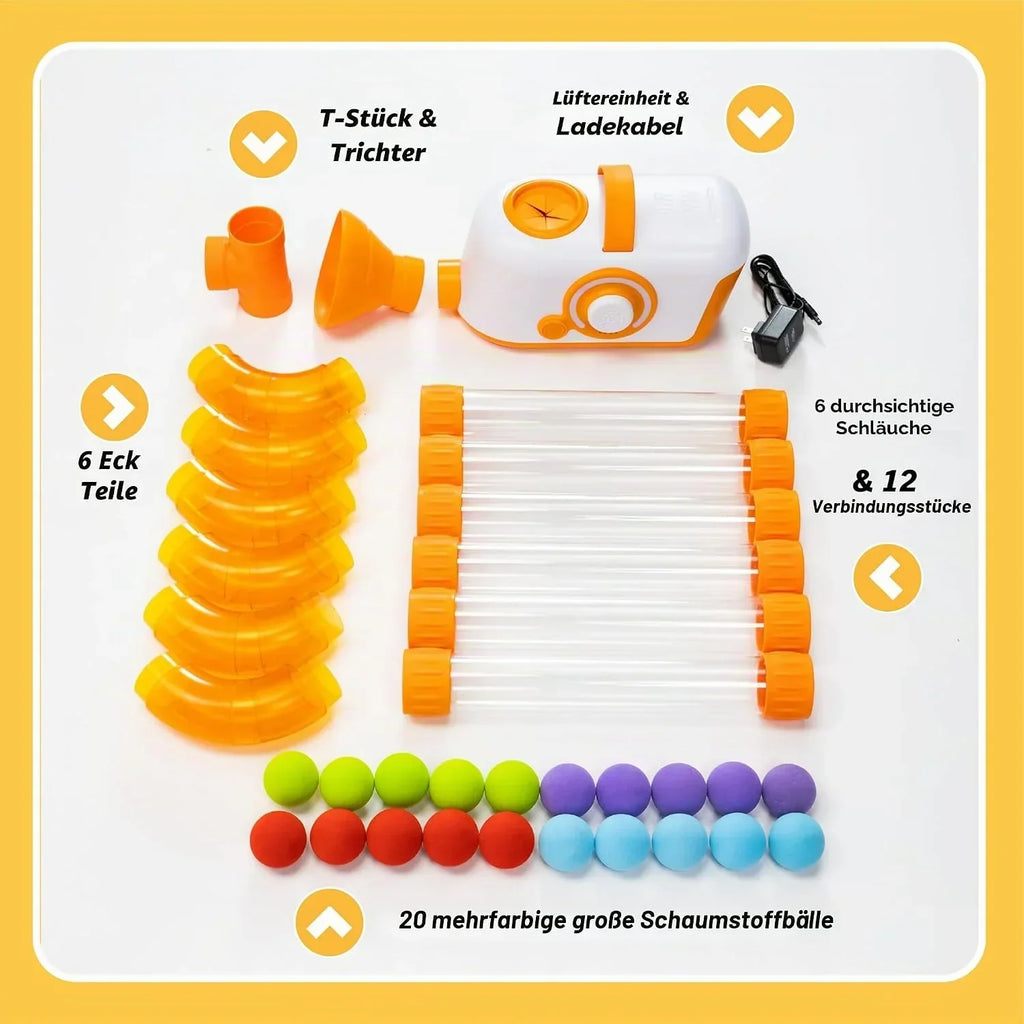 Juguete neumático STEM Air Toobz FA454-1, experimento de flujo de aire con sistema de tubos y bolas de espuma, a partir de 3 años